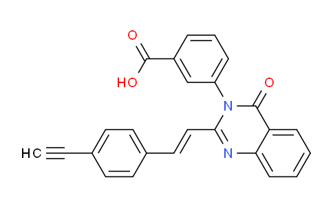 CAS No. 1624273-85-3, (E)-3-(2-(4-Ethynylstyryl)-4-oxoquinazolin-3(4H)-yl)benzoic acid