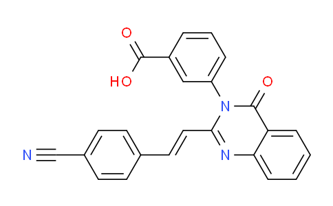CAS No. 1624273-22-8, (E)-3-(2-(4-Cyanostyryl)-4-oxoquinazolin-3(4H)-yl)benzoic acid