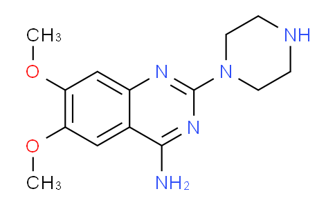 CAS No. 60547-97-9, 6,7-dimethoxy-2-(piperazin-1-yl)quinazolin-4-amine