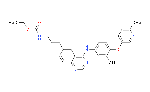 CAS No. 537705-08-1, ethyl (E)-(3-(4-((3-methyl-4-((6-methylpyridin-3-yl)oxy)phenyl)amino)quinazolin-6-yl)allyl)carbamate