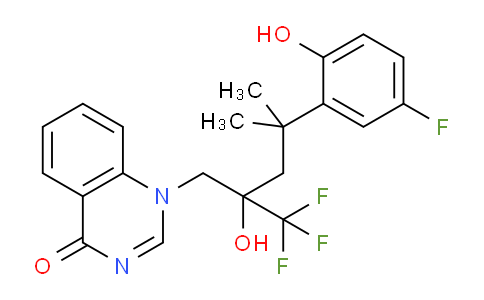 CAS No. 727376-92-3, 1-(4-(5-fluoro-2-hydroxyphenyl)-2-hydroxy-4-methyl-2-(trifluoromethyl)pentyl)quinazolin-4(1H)-one