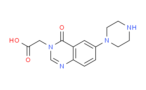 CAS No. 889958-08-1, 2-(4-Oxo-6-(piperazin-1-yl)quinazolin-3(4H)-yl)acetic acid