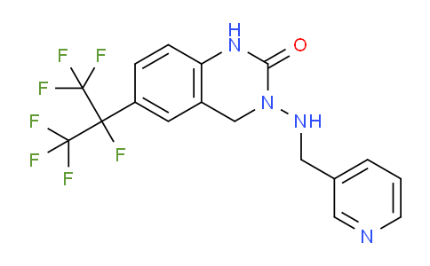 CAS No. 337457-78-0, 6-(perfluoropropan-2-yl)-3-((pyridin-3-ylmethyl)amino)-3,4-dihydroquinazolin-2(1H)-one