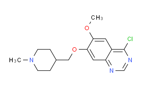 CAS No. 264208-72-2, 4-Chloro-6-methoxy-7-((1-methylpiperidin-4-yl)methoxy)quinazoline