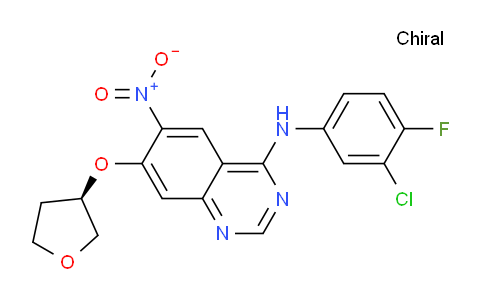 CAS No. 402855-07-6, (R)-N-(3-chloro-4-fluorophenyl)-6-nitro-7-((tetrahydrofuran-3-yl)oxy)quinazolin-4-amine