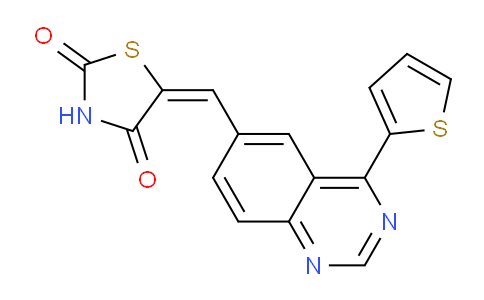 CAS No. 1121529-23-4, (E)-5-((4-(thiophen-2-yl)quinazolin-6-yl)methylene)thiazolidine-2,4-dione
