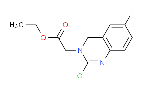 CAS No. 116027-13-5, ethyl 2-(2-chloro-6-iodoquinazolin-3(4H)-yl)acetate