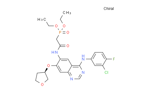 CAS No. 618061-77-1, diethyl (R)-(2-((4-((3-chloro-4-fluorophenyl)amino)-7-((tetrahydrofuran-3-yl)oxy)quinazolin-6-yl)amino)-2-oxoethyl)phosphonate