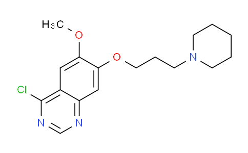 CAS No. 288383-71-1, 4-chloro-6-methoxy-7-(3-(piperidin-1-yl)propoxy)quinazoline