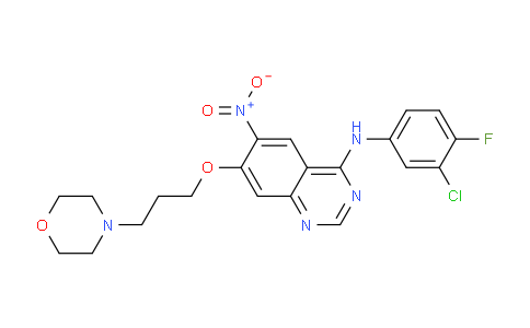 CAS No. 267243-64-1, N-(3-chloro-4-fluorophenyl)-7-(3-morpholinopropoxy)-6-nitroquinazolin-4-amine