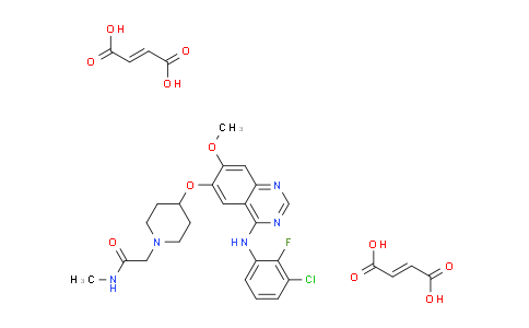 CAS No. 1196531-39-1, 2-(4-((4-((3-chloro-2-fluorophenyl)amino)-7-methoxyquinazolin-6-yl)oxy)piperidin-1-yl)-N-methylacetamide difumarate