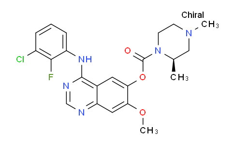 CAS No. 1626387-80-1, 4-((3-Chloro-2-fluorophenyl)amino)-7-methoxyquinazolin-6-yl (2R)-2,4-dimethylpiperazine-1-carboxylate