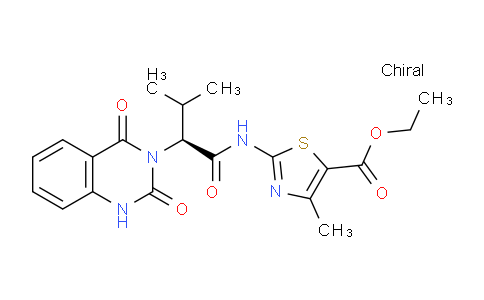 CAS No. 672926-32-8, ethyl (S)-2-(2-(2,4-dioxo-1,4-dihydroquinazolin-3(2H)-yl)-3-methylbutanamido)-4-methylthiazole-5-carboxylate