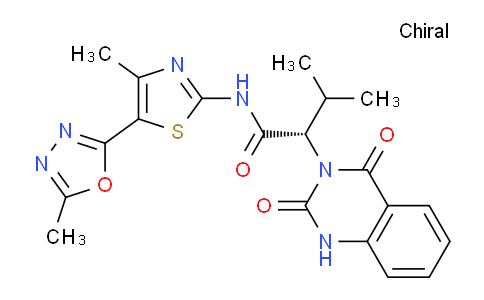 CAS No. 672926-33-9, (S)-2-(2,4-dioxo-1,4-dihydroquinazolin-3(2H)-yl)-3-methyl-N-(4-methyl-5-(5-methyl-1,3,4-oxadiazol-2-yl)thiazol-2-yl)butanamide