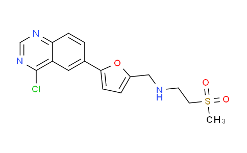 CAS No. 1334953-75-1, N-((5-(4-chloroquinazolin-6-yl)furan-2-yl)methyl)-2-(methylsulfonyl)ethan-1-amine