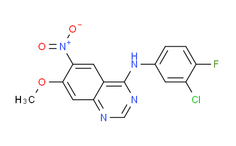 CAS No. 179552-74-0, N-(3-chloro-4-fluorophenyl)-7-methoxy-6-nitroquinazolin-4-amine