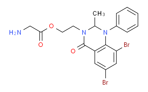 CAS No. 110022-76-9, 2-(6,8-Dibromo-2-methyl-4-oxo-1-phenyl-1,2-dihydroquinazolin-3(4H)-yl)ethyl 2-aminoacetate