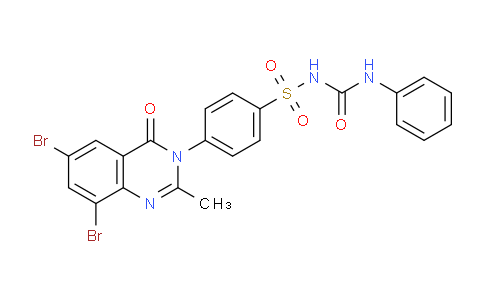 CAS No. 113849-24-4, 4-(6,8-Dibromo-2-methyl-4-oxoquinazolin-3(4H)-yl)-N-(phenylcarbamoyl)benzenesulfonamide