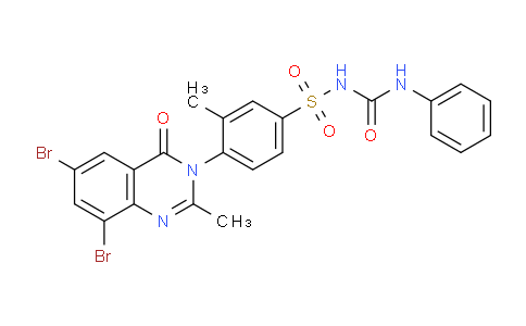 CAS No. 113849-26-6, 4-(6,8-Dibromo-2-methyl-4-oxoquinazolin-3(4H)-yl)-3-methyl-N-(phenylcarbamoyl)benzenesulfonamide