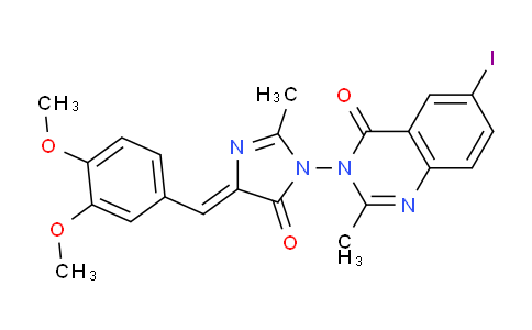 CAS No. 114496-25-2, 3-(4-(3,4-Dimethoxybenzylidene)-2-methyl-5-oxo-4,5-dihydro-1H-imidazol-1-yl)-6-iodo-2-methylquinazolin-4(3H)-one