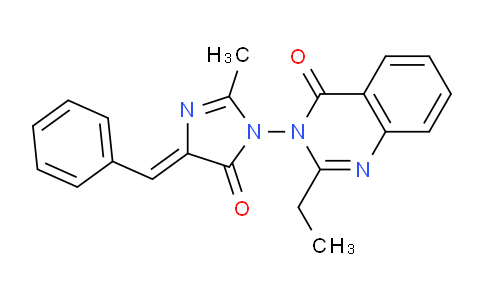 CAS No. 114496-26-3, 3-(4-Benzylidene-2-methyl-5-oxo-4,5-dihydro-1H-imidazol-1-yl)-2-ethylquinazolin-4(3H)-one