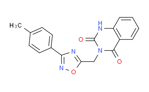 CAS No. 1223889-81-3, 3-{[3-(4-Methylphenyl)-1,2,4-oxadiazol-5-yl]methyl}quinazoline-2,4(1H,3H)-dione
