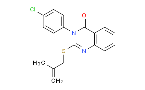 CAS No. 1043-00-1, 3-(4-Chlorophenyl)-2-((2-methylallyl)thio)quinazolin-4(3H)-one