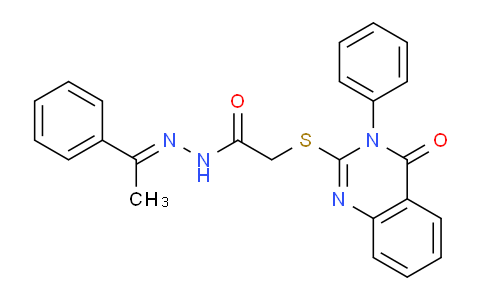 CAS No. 105491-11-0, 2-((4-Oxo-3-phenyl-3,4-dihydroquinazolin-2-yl)thio)-N'-(1-phenylethylidene)acetohydrazide
