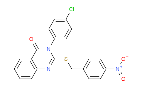 CAS No. 1056-84-4, 3-(4-Chlorophenyl)-2-((4-nitrobenzyl)thio)quinazolin-4(3H)-one