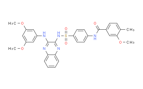 MC783452 | 1349796-36-6 | N-(4-(N-(3-((3,5-Dimethoxyphenyl)amino)quinoxalin-2-yl)sulfamoyl)phenyl)-3-methoxy-4-methylbenzamide