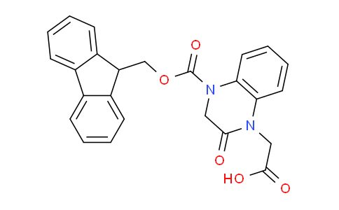 CAS No. 269078-84-4, 2-(4-(((9H-Fluoren-9-yl)methoxy)carbonyl)-2-oxo-3,4-dihydroquinoxalin-1(2H)-yl)acetic acid