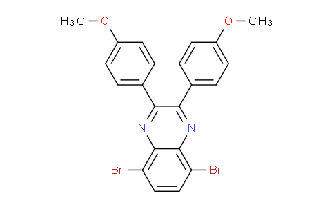CAS No. 162967-90-0, 5,8-Dibromo-2,3-bis(4-methoxyphenyl)quinoxaline