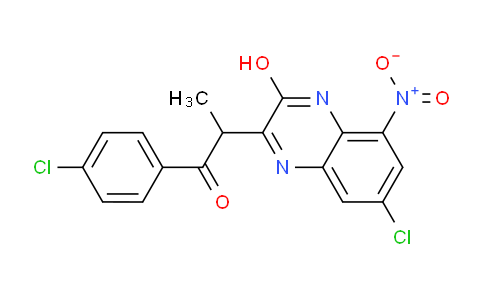CAS No. 883810-55-7, 2-(7-Chloro-3-hydroxy-5-nitroquinoxalin-2-yl)-1-(4-chlorophenyl)propan-1-one