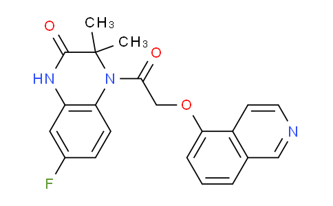 CAS No. 878292-18-3, 7-Fluoro-3,4-dihydro-4-[(5-isoquinolinyloxy)acetyl]-3,3-dimethyl-2(1H)-quinoxalinone