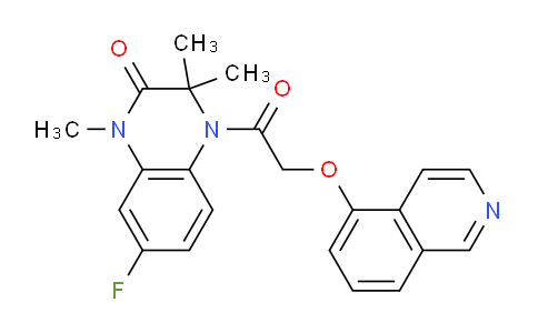 CAS No. 878292-27-4, 7-Fluoro-3,4-dihydro-4-[(5-isoquinolinyloxy)acetyl]-1,3,3-trimethyl-2(1H)-quinoxalinone