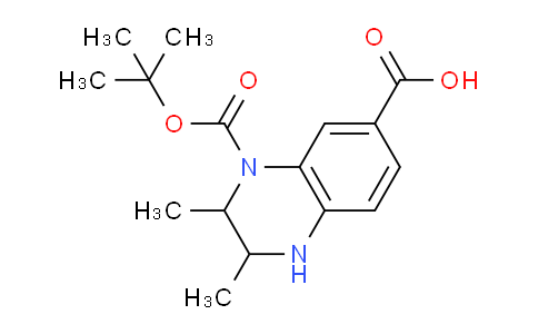 CAS No. 1210889-21-6, 4-(tert-Butoxycarbonyl)-2,3-dimethyl-1,2,3,4-tetrahydroquinoxaline-6-carboxylic acid