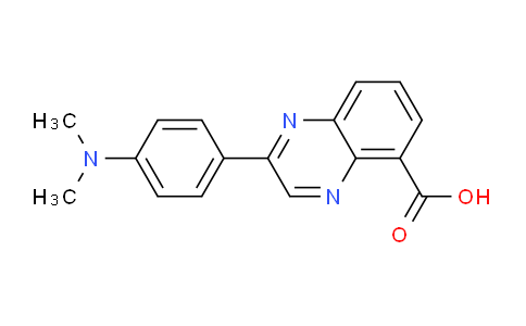 CAS No. 904815-26-5, 2-(4-(Dimethylamino)phenyl)quinoxaline-5-carboxylic acid