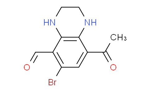 CAS No. 89334-32-7, 8-Acetyl-6-bromo-1,2,3,4-tetrahydroquinoxaline-5-carbaldehyde