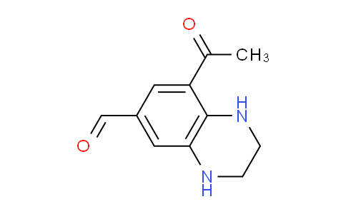 CAS No. 89334-29-2, 8-Acetyl-1,2,3,4-tetrahydroquinoxaline-6-carbaldehyde