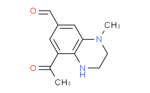 CAS No. 89334-35-0, 8-Acetyl-4-methyl-1,2,3,4-tetrahydroquinoxaline-6-carbaldehyde