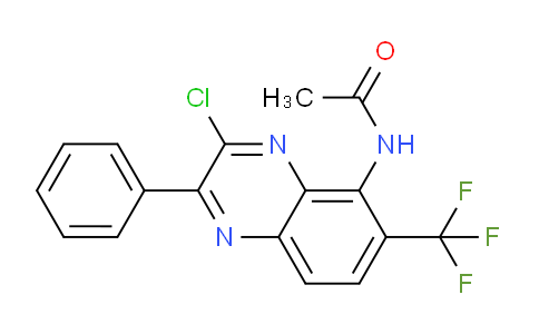 CAS No. 185308-29-6, N-(3-Chloro-2-phenyl-6-(trifluoromethyl)quinoxalin-5-yl)acetamide