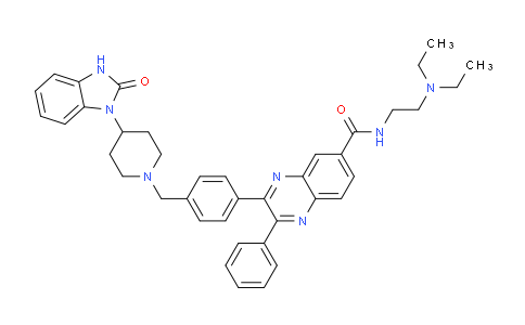 CAS No. 612847-42-4, N-(2-(Diethylamino)ethyl)-3-(4-((4-(2-oxo-2,3-dihydro-1H-benzo[d]imidazol-1-yl)piperidin-1-yl)methyl)phenyl)-2-phenylquinoxaline-6-carboxamide
