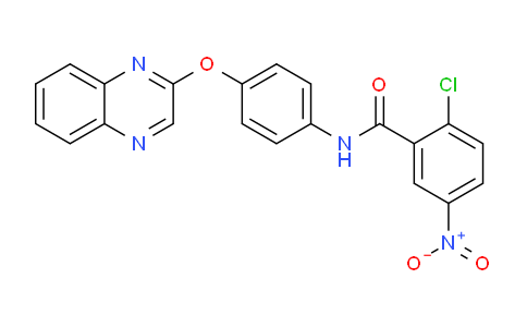 CAS No. 647853-12-1, 2-Chloro-5-nitro-N-(4-(quinoxalin-2-yloxy)phenyl)benzamide