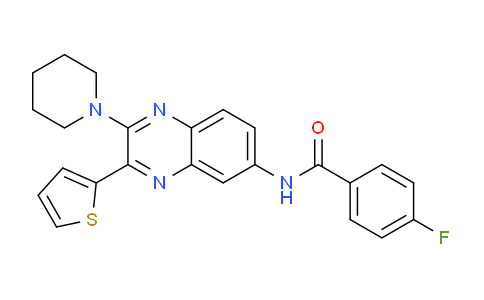 DY784334 | 832081-97-7 | 4-Fluoro-N-(2-(piperidin-1-yl)-3-(thiophen-2-yl)quinoxalin-6-yl)benzamide