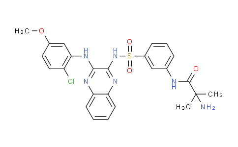 CAS No. 934526-89-3, 2-Amino-N-(3-(N-(3-((2-chloro-5-methoxyphenyl)amino)quinoxalin-2-yl)sulfamoyl)phenyl)-2-methylpropanamide