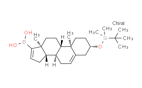 CAS No. 1426400-03-4, ((3S,8S,9S,10R,13S,14S)-3-((tert-butyldimethylsilyl)oxy)-10,13-dimethyl-2,3,4,7,8,9,10,11,12,13,14,15-dodecahydro-1H-cyclopenta[a]phenanthren-17-yl)boronic acid