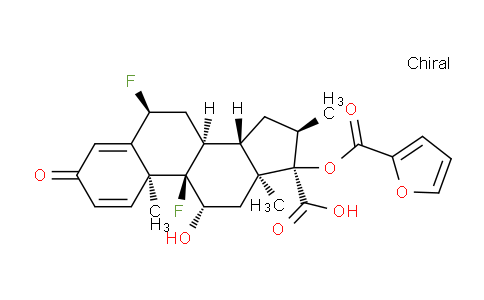 CAS No. 397864-63-0, (6S,8S,9R,10S,11S,13S,14S,16R,17R)-6,9-difluoro-17-(furan-2-carbonyloxy)-11-hydroxy-10,13,16-trimethyl-3-oxo-6,7,8,11,12,14,15,16-octahydrocyclopenta[a]phenanthrene-17-carboxylic acid