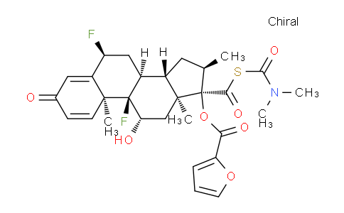 CAS No. 948565-92-2, (6S,8S,9R,10S,11S,13S,14S,16R,17R)-6,9-difluoro-17-((furan-2-carbonyl)oxy)-11-hydroxy-10,13,16-trimethyl-3-oxo-6,7,8,9,10,11,12,13,14,15,16,17-dodecahydro-3H-cyclopenta[a]phenanthrene-17-carboxylic dimethylcarbamic thioanhydride