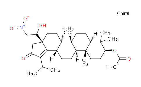 CAS No. 1326312-04-2, (3aR,5aR,5bR,7aR,9S,11aR,11bR,13aS)-3a-(1-hydroxy-2-nitroethyl)-1-isopropyl-5a,5b,8,8,11a-pentamethyl-2-oxo-3,3a,4,5,5a,5b,6,7,7a,8,9,10,11,11a,11b,12,13,13a-octadecahydro-2H-cyclopenta[a]chrysen-9-yl acetate