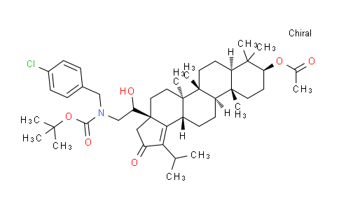 CAS No. 1326312-07-5, (3aR,5aR,5bR,7aR,9S,11aR,11bR,13aS)-3a-(2-((tert-butoxycarbonyl)(4-chlorobenzyl)amino)-1-hydroxyethyl)-1-isopropyl-5a,5b,8,8,11a-pentamethyl-2-oxo-3,3a,4,5,5a,5b,6,7,7a,8,9,10,11,11a,11b,12,13,13a-octadecahydro-2H-cyclopenta[a]chrysen-9-yl acetate